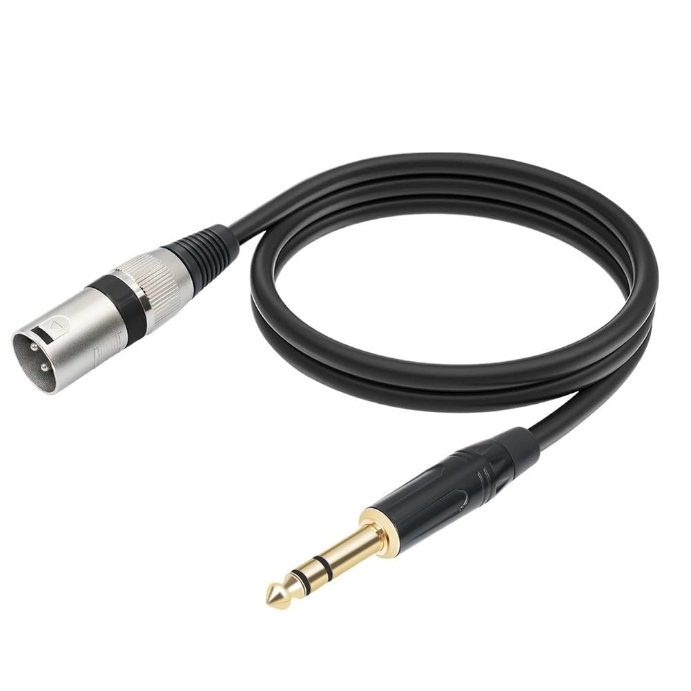 1 2 3 5 10M Balanced 635mm Plug to 3 Pin XLR Male Cable Quarter Inch Ja-ck to XLR Patch Cord for Microphone(10M)