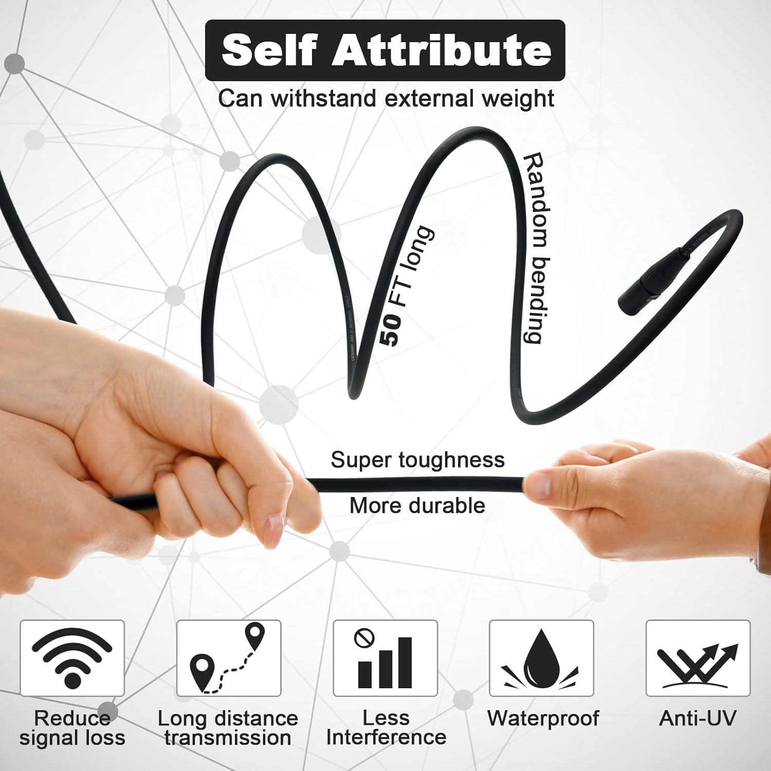 Jamesin 4 Channel 3-pin XLR Snake Cable to Ethercon Cable&CAT6 Shielded Ethercon Cable,50FT