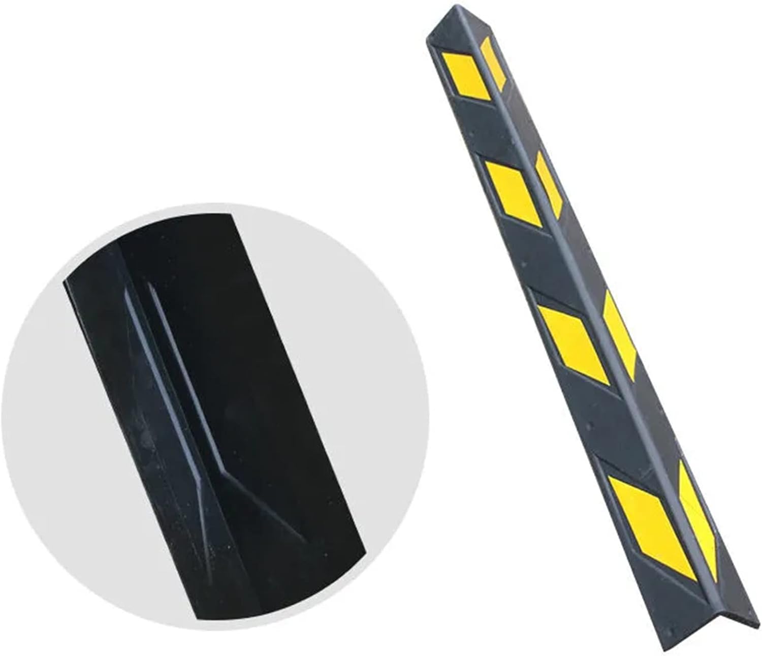 XPLKQXE Rubber Protector Wall Corner Bumper Guards, Garage Wall Protectors, Car Parking Warehouse, Yellow Safety Strips (Color : Black+Yellow, Size : 20pcs-120cm)