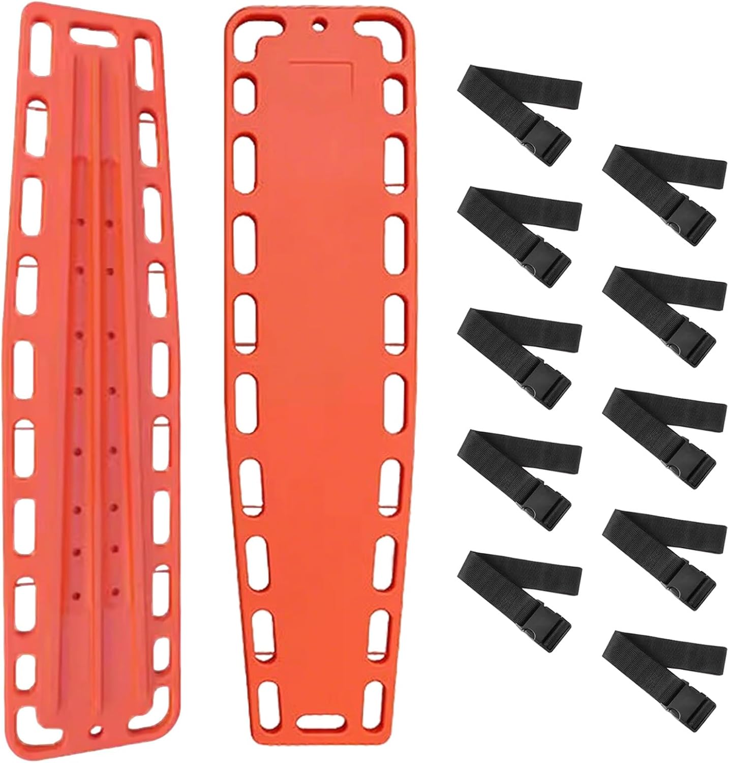 2 Pack Water Floating Spine Boards for Lifeguard Rescue, Pool & Camp Training, Ambulance Use, 350 Lbs Capacity, Adjustable Straps, Spine Transfer Board - Essential Safety Gear