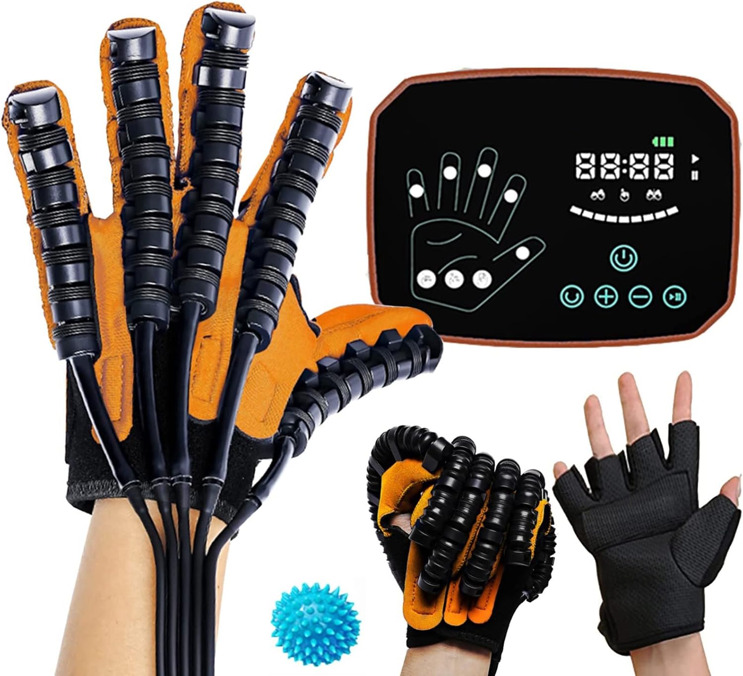 Rehabilitation Robot Gloves, Finger Training Stroke Hand Splint, Upgrade Hemiplegia Stroke Arthritis Glove, for Hand Dysfunction Patients(Size:M Code,Color:Left Hand)