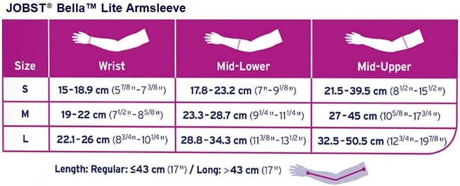 JOBST Bella Lite Arm Sleeve with Silicone Dot Band 20-30 mmHg, Beige - Choose Your Size