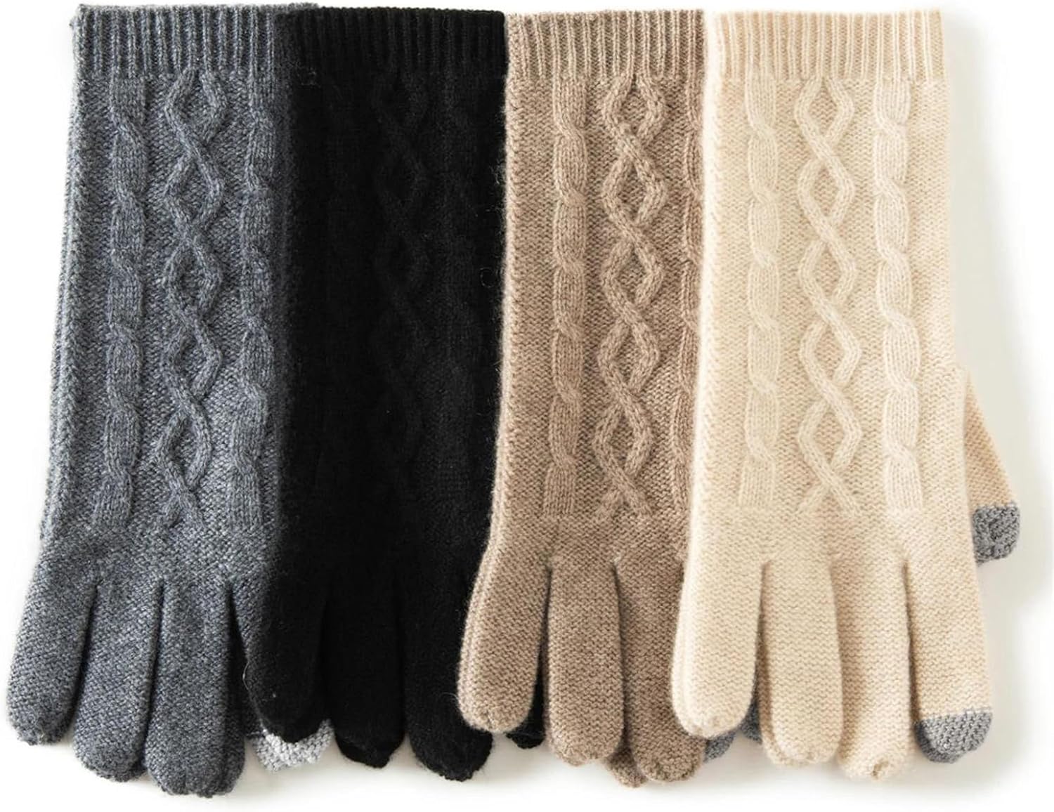 Women's Knitted Gloves Thick Cable Warm Design With Touchscreen Fingers For A Classic And Functional Cold Weather Mitten