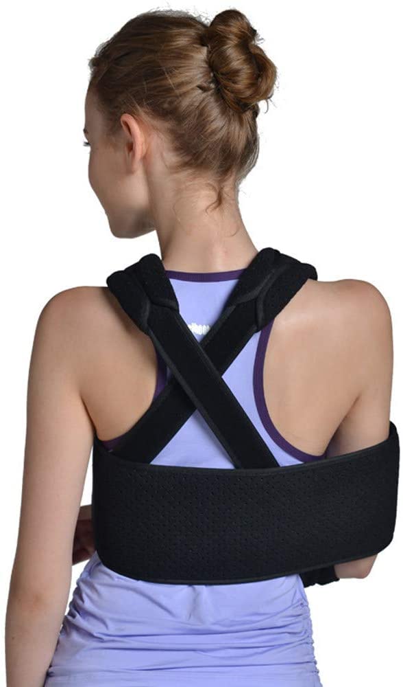 Medical Arm Sling Shoulder Brace Adjustable Rotator Cuff And Elbow Support Includes Immobilizer Band For Quick Recovery