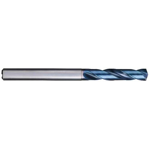 #2 Dia. × 6 mm Shank × 28 mm Flute Length × 66 mm OAL, 3XD, 140°, Aqua Revo D, 2 Flute, Internal, Solid Carbide Drill