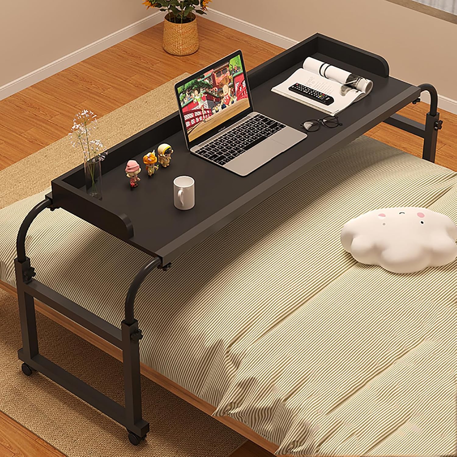 hospital table over bed for home use swivel,over The bed table with Wheels,adjustable height table,hospital bed table,chair cart,laptop desk for bed,recliner table,Perfect for hospital famil