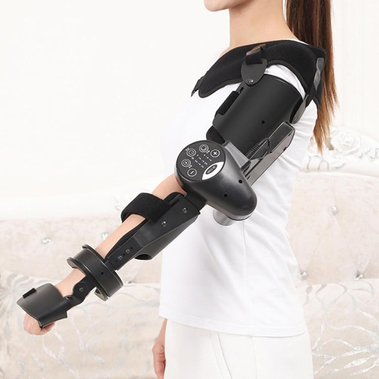 Brace Electric Elbow Joint Rehabilitation Device,Elbow Flexion and Extension Trainer,Post Op Elbow Brace Stabilizer Splint for Stroke Hemiplegia Patients,Right