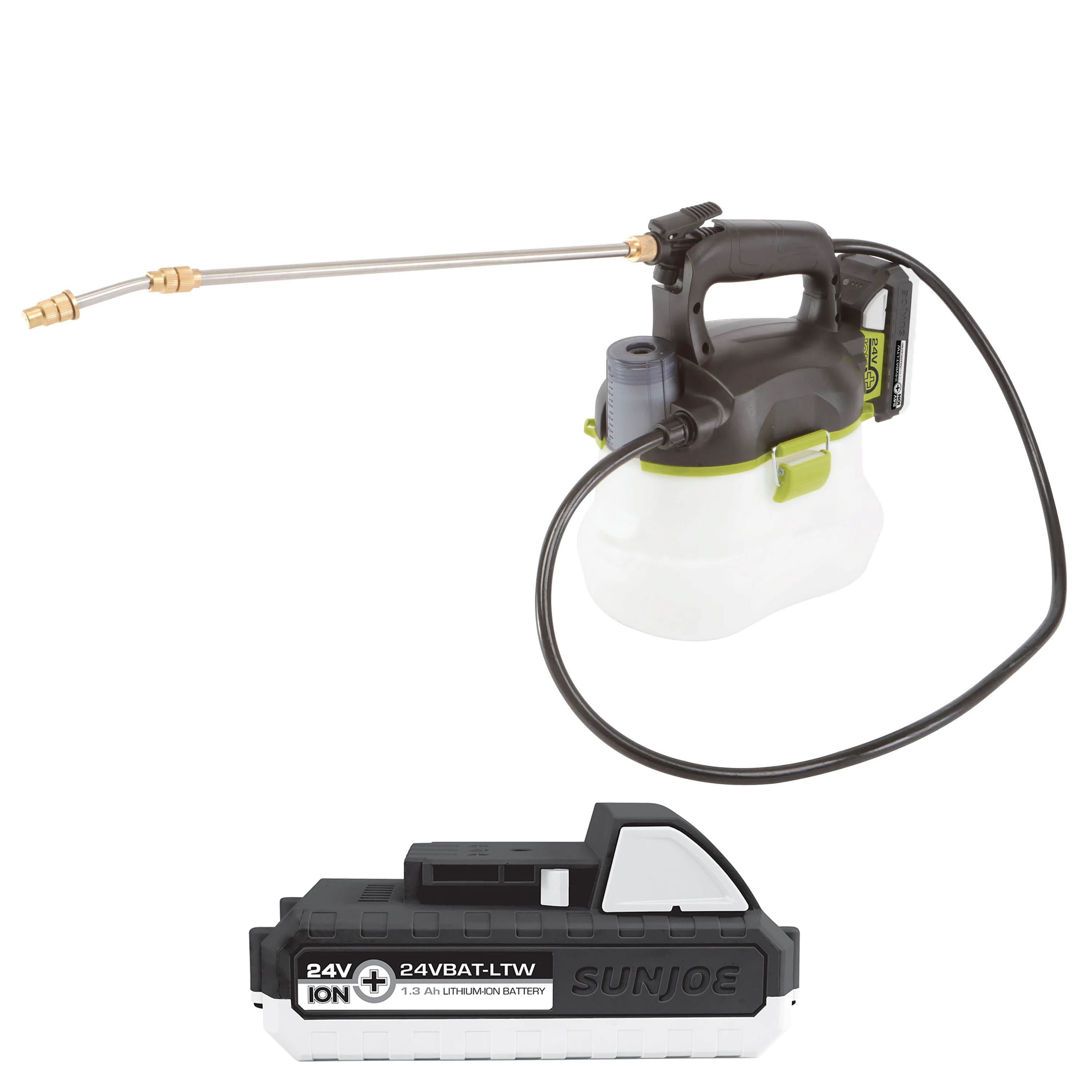 Sun Joe 24V-GS-LTW 24-Volt* IONMAX Multi-Purpose Chemical Sprayer Kit | W/ 1.3-Ah Battery + Charger