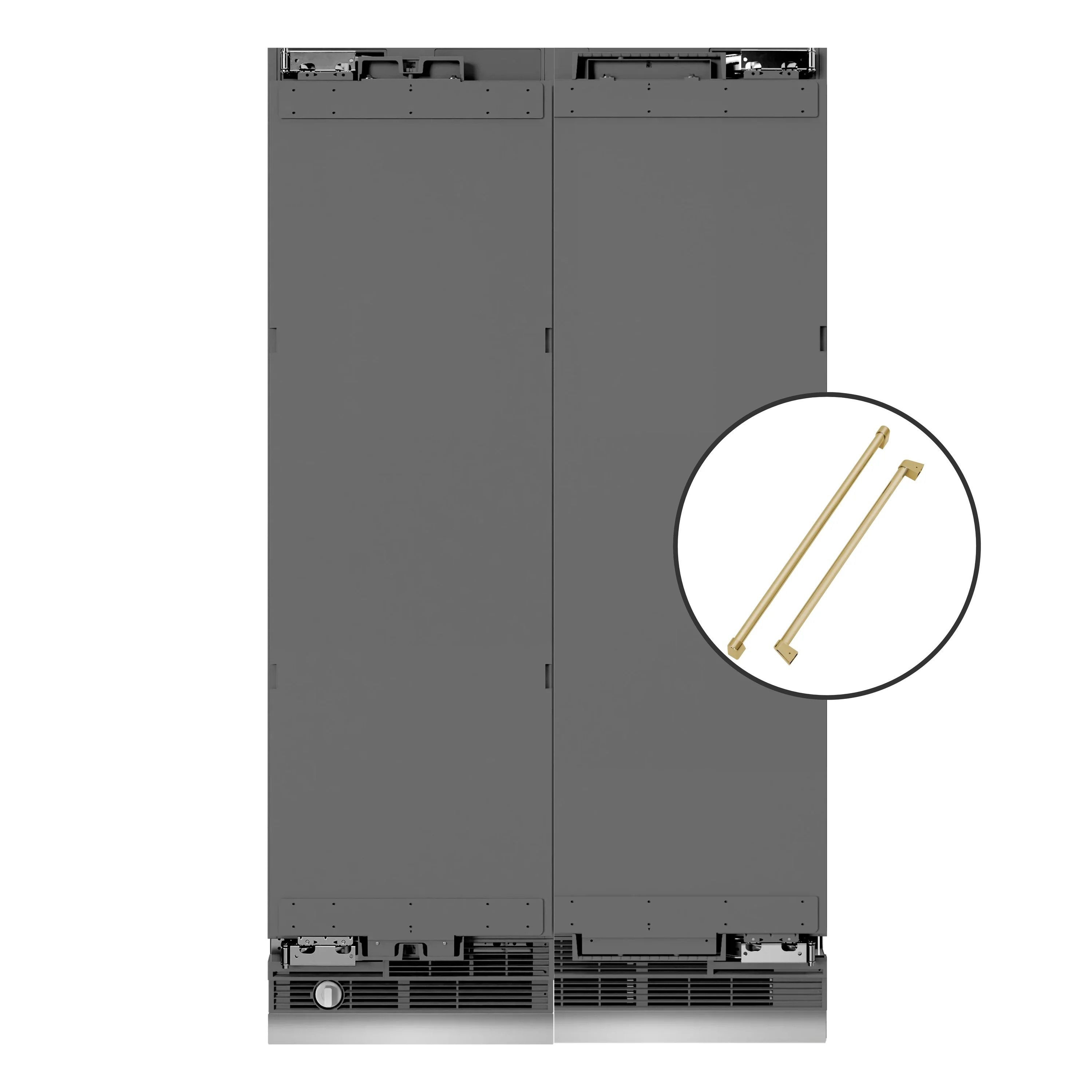 ZLINE 48-Inch Column 12.5 Cu. Ft. Refrigerator and 12.4 Cu. Ft. Freezer in Panel Ready with Champagne Bronze Accents