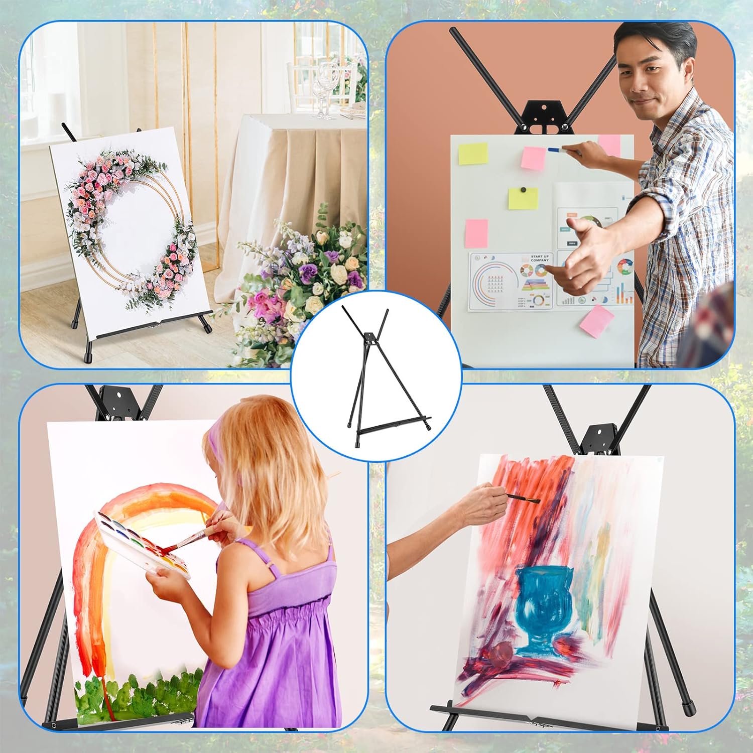 Xinnun 24 Pack Aluminum Tabletop Display Easels 15