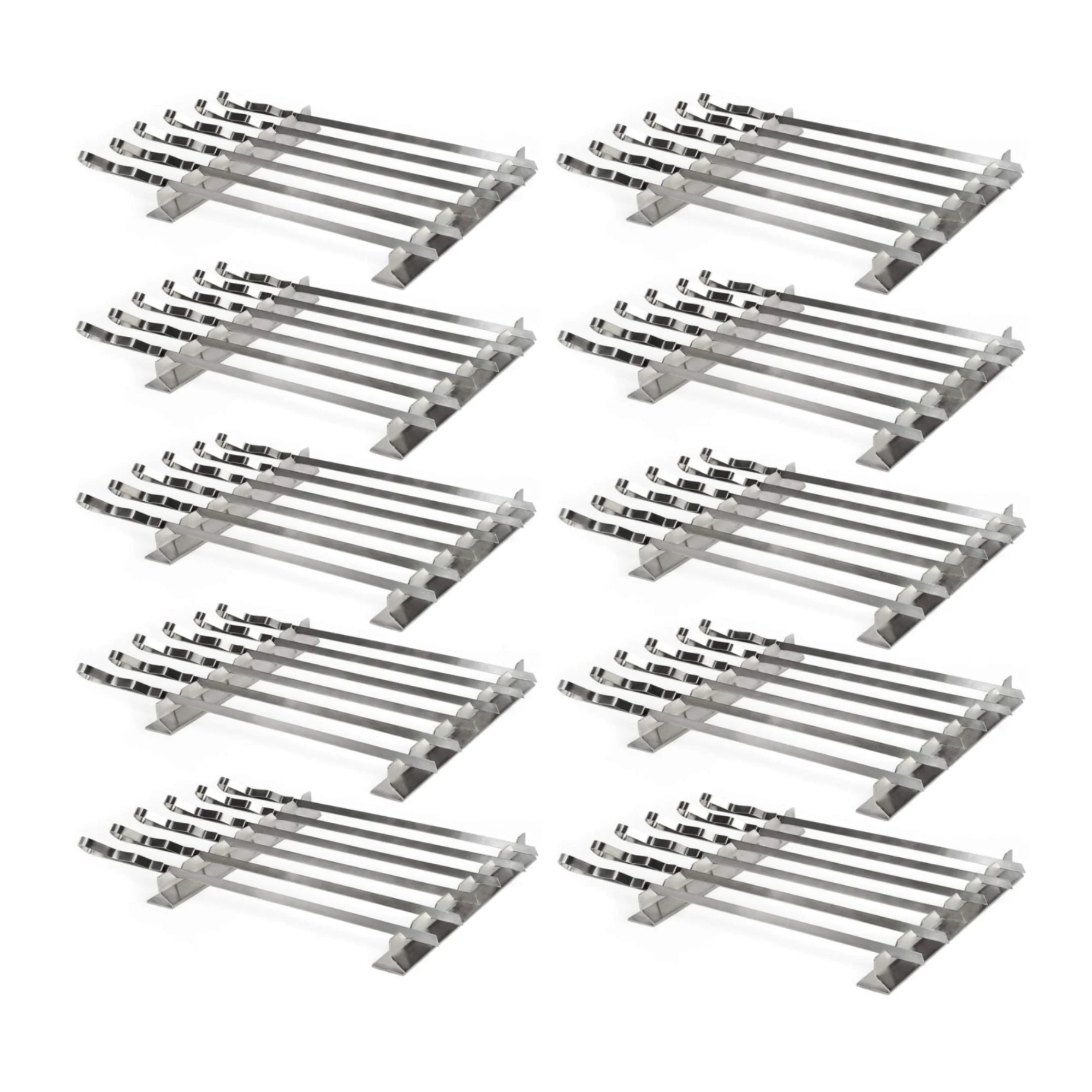 Mtoye Steven Raichlen Stainless Kabob Rack with Flat Skewers (10-Pack) Bundle
