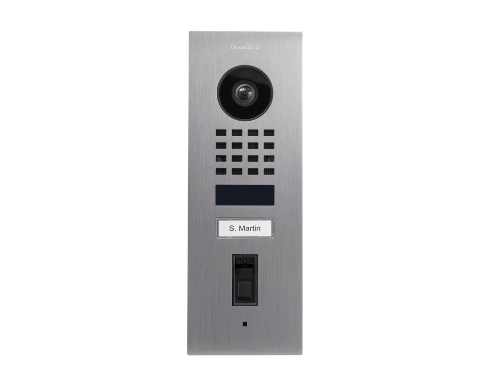 DoorBird D1101FV Fingerprint 50 Flush-Mount IP Video Door Station, 1 Call Button in  Stainless Steel V4A