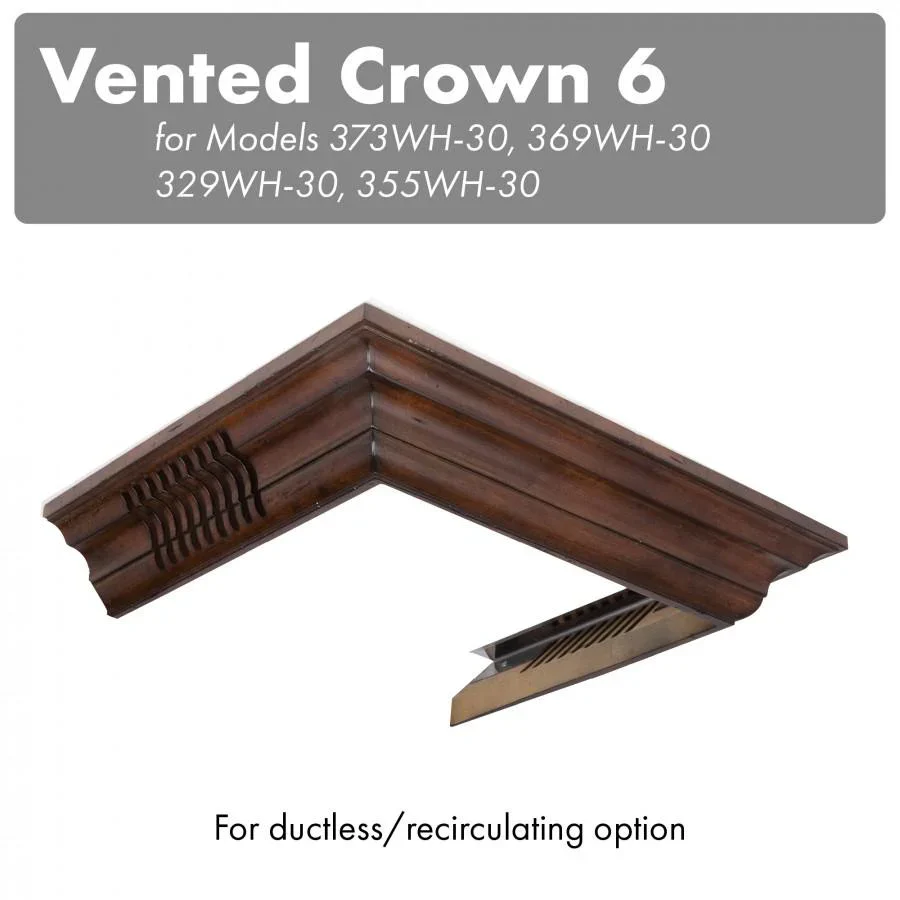 ZLINE Vented Crown Molding Profile 6 For Wooden Wall Mount Range Hood (CM6V-300W)