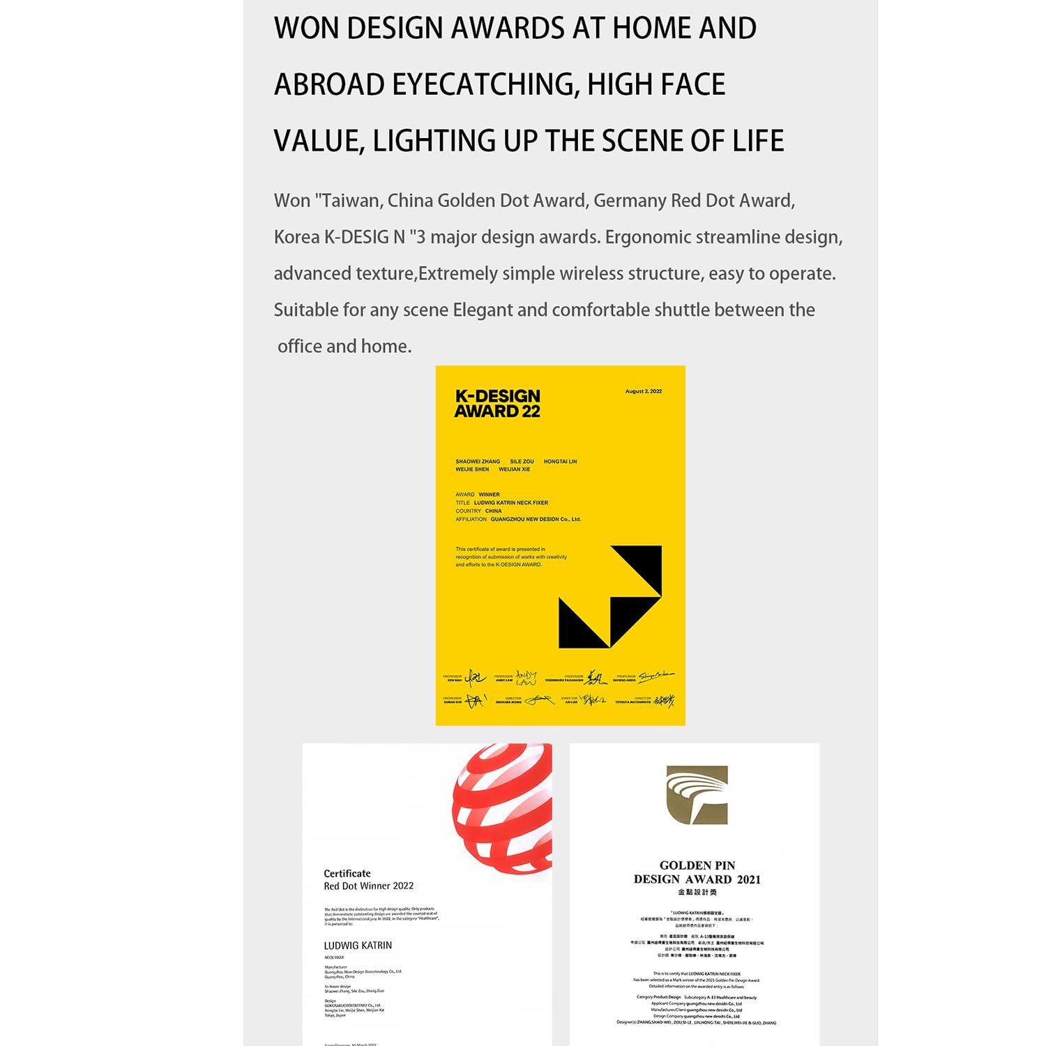 Neck Stretcher Cervical Brace with Air Traction Neck Brace for Neck Pain Relief & Posture Corrector,Light weight， Wireless Pump&Hot/Cold Therapy Pads， Adjustable Support, Award-Winning Design Home& Office