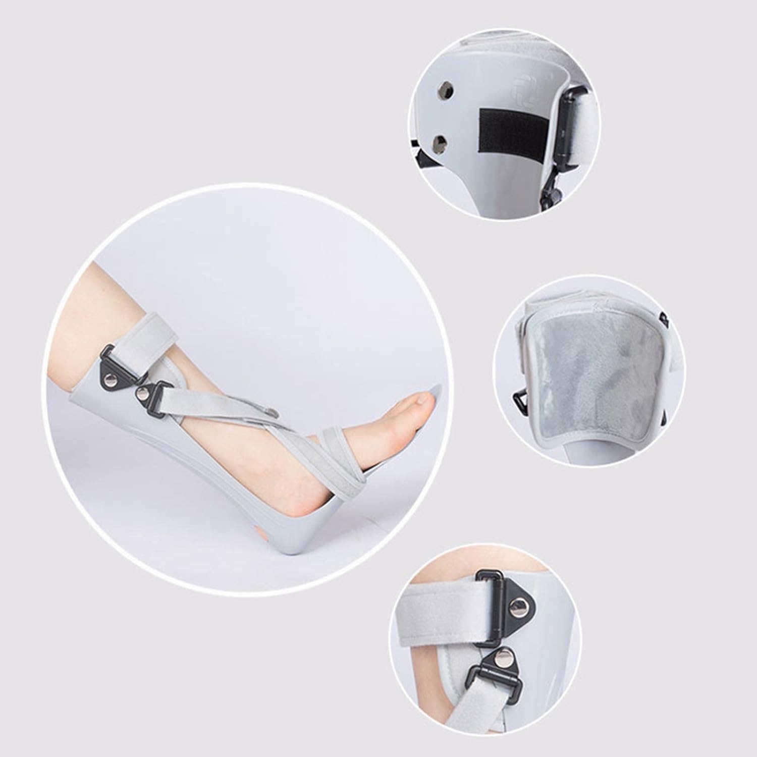 Adjustable Foot Drop Orthosis Ankle Corrector Support Brace Protection Correction Splint with X-Shape Foot Fix Strap (Left S)
