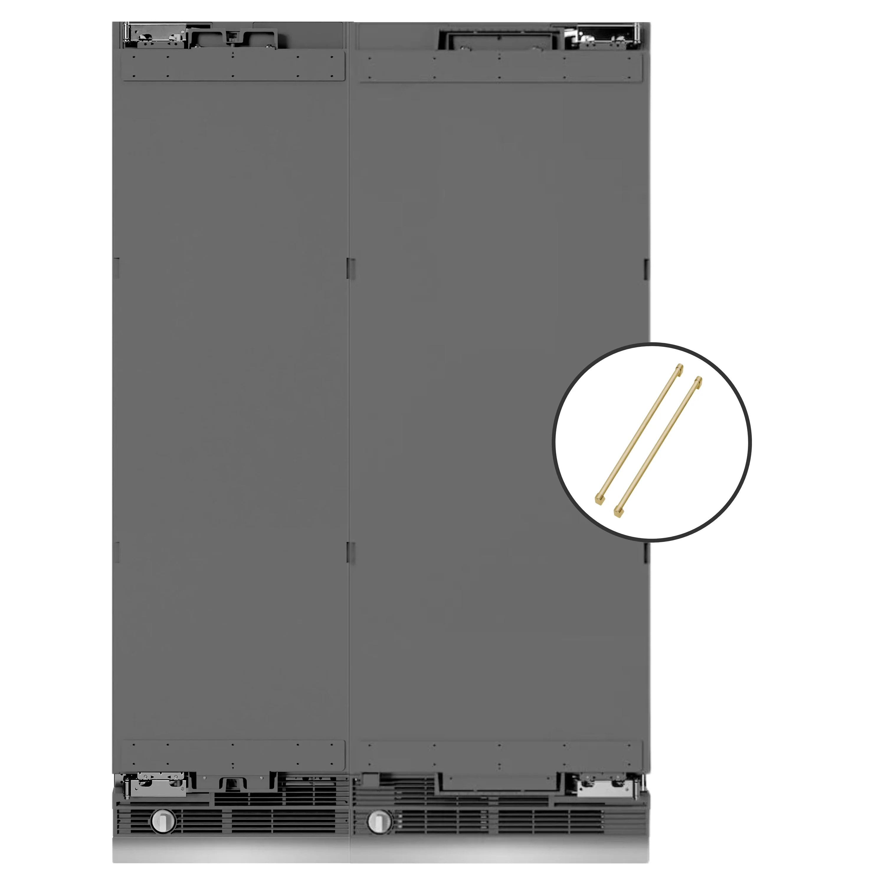 ZLINE 54-Inch Column 16.7 Cu. Ft. Refrigerator and 12.4 Cu. Ft. Freezer in Panel Ready with Gold Accent