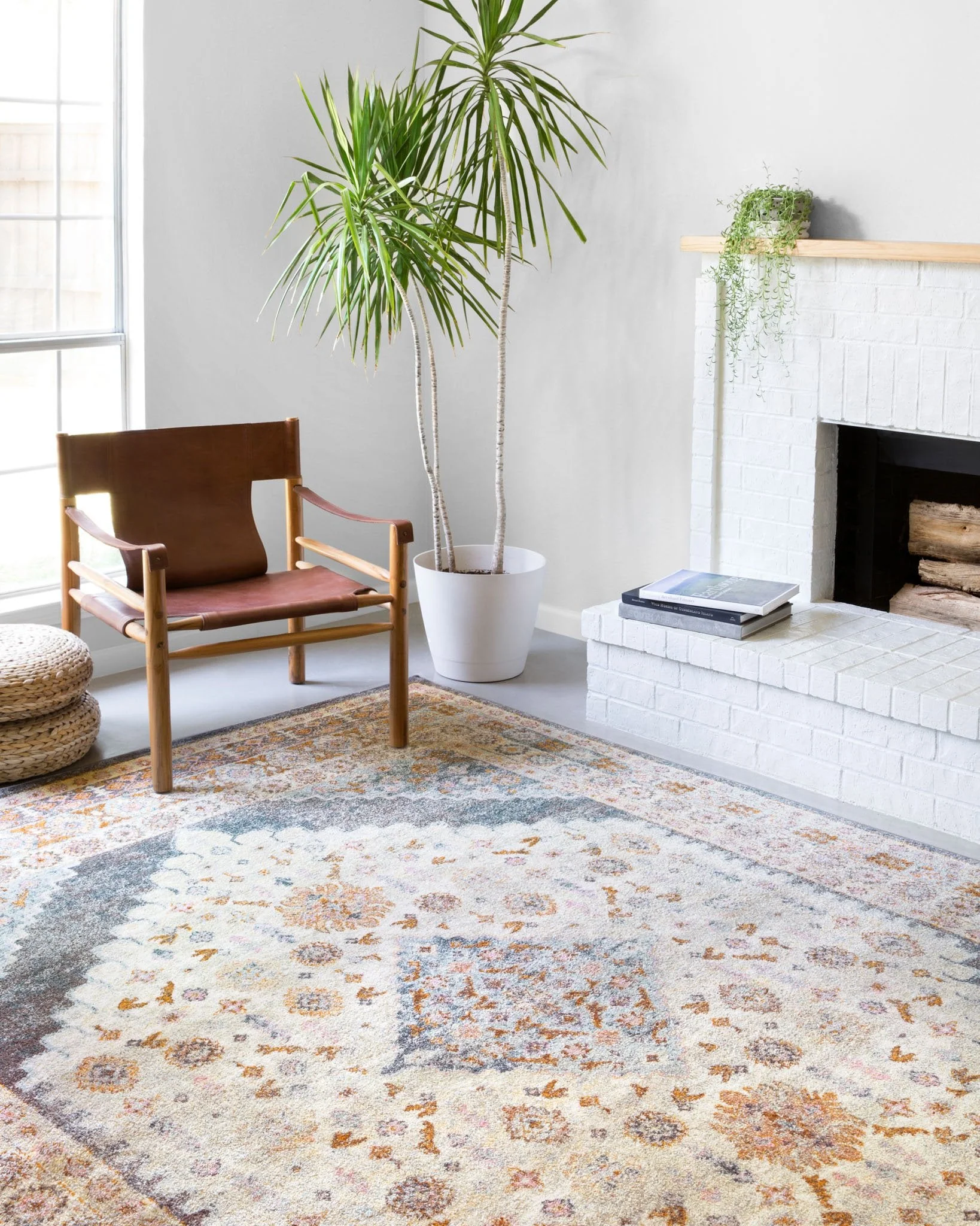 Loloi Clara Collection - Transitional Power Loomed Rug in Pebble & Fiesta (CLA-07)