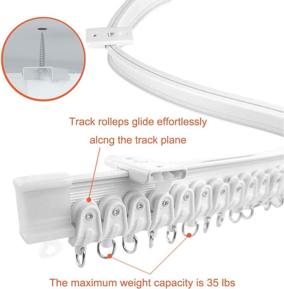 Rygcrud School Nurse Clinic Privacy Curtains, Flame Retardant Drape with Bendable Track, Room Divider for Beauty SPA, Ceiling Mount(Light Blue,2.5 * 2.7m)