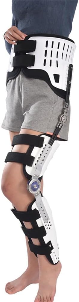 Knee Ankle Foot Orthosis Brace,Orthopaedic Hinged Knee Support for Leg Fracture Hip Walking Fixed Brace with Ankle Fixator and ROM Control Post-Surgery Recovery(Left)