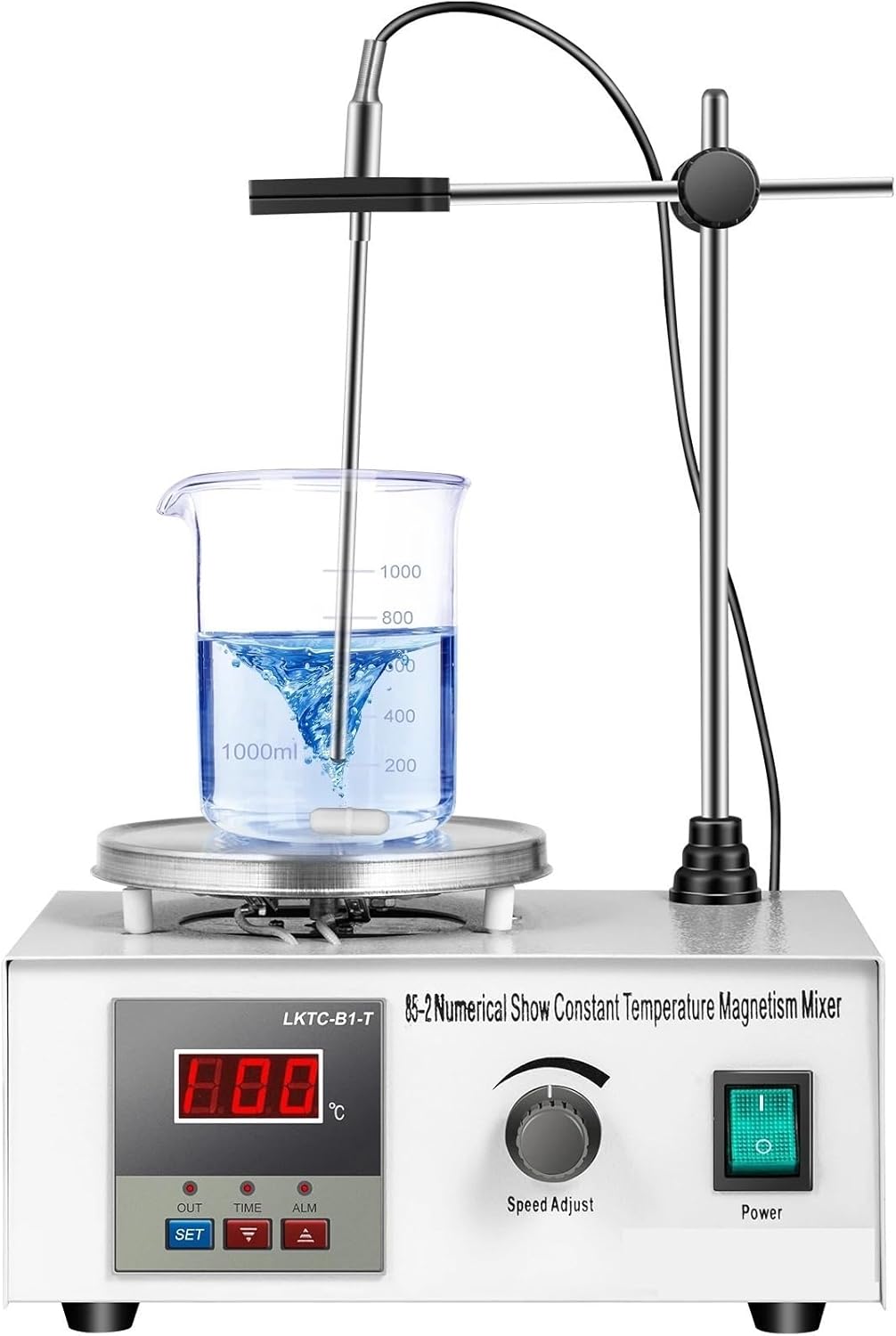 1L Heating Magnetic Stirrer Hot Plate W/Stir Bar 0-2000R/Min V-ortex Mixer Distillation Kit Chemistry Laboratory Equipment Wide Range of Uses