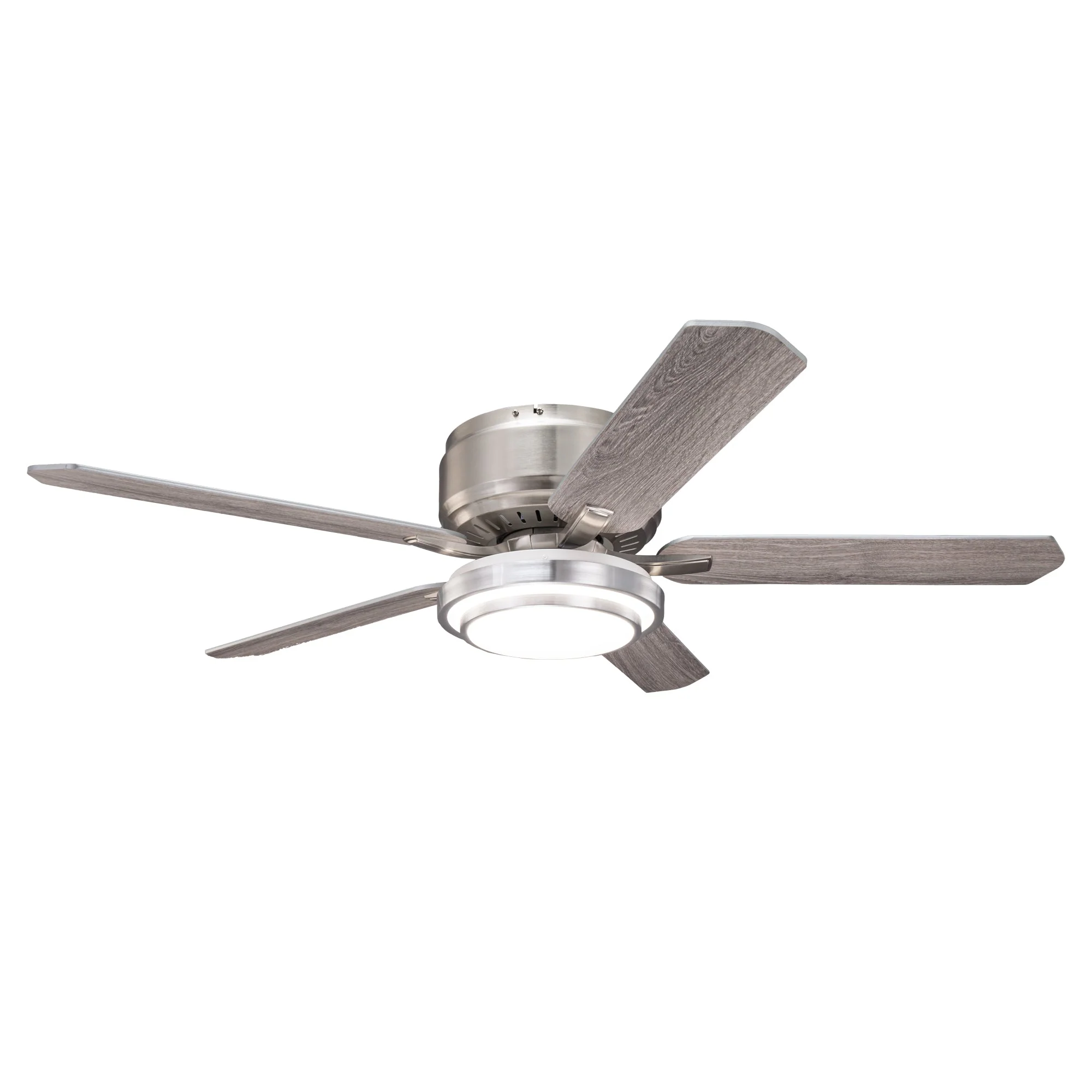 Parrot Uncle Vaczon 52-Inch Double-sided Blades Flush Mount LED Ceiling Fan with APP and Remote Control (VZA01N105A-BLE)