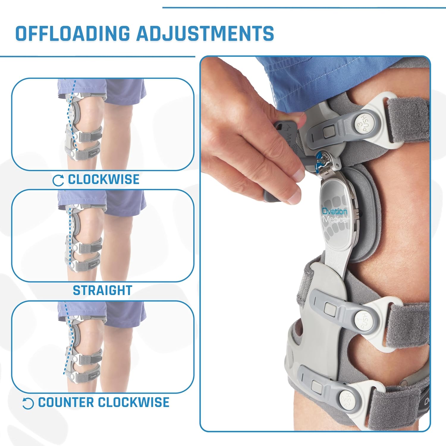 Ovation Medical Game Changer Unloader Knee Brace - Lightweight, Low Profile OA Knee Brace for Arthritis Pain and Support - Premium Knee Support for Medial and Lateral Knee Pain (Left)