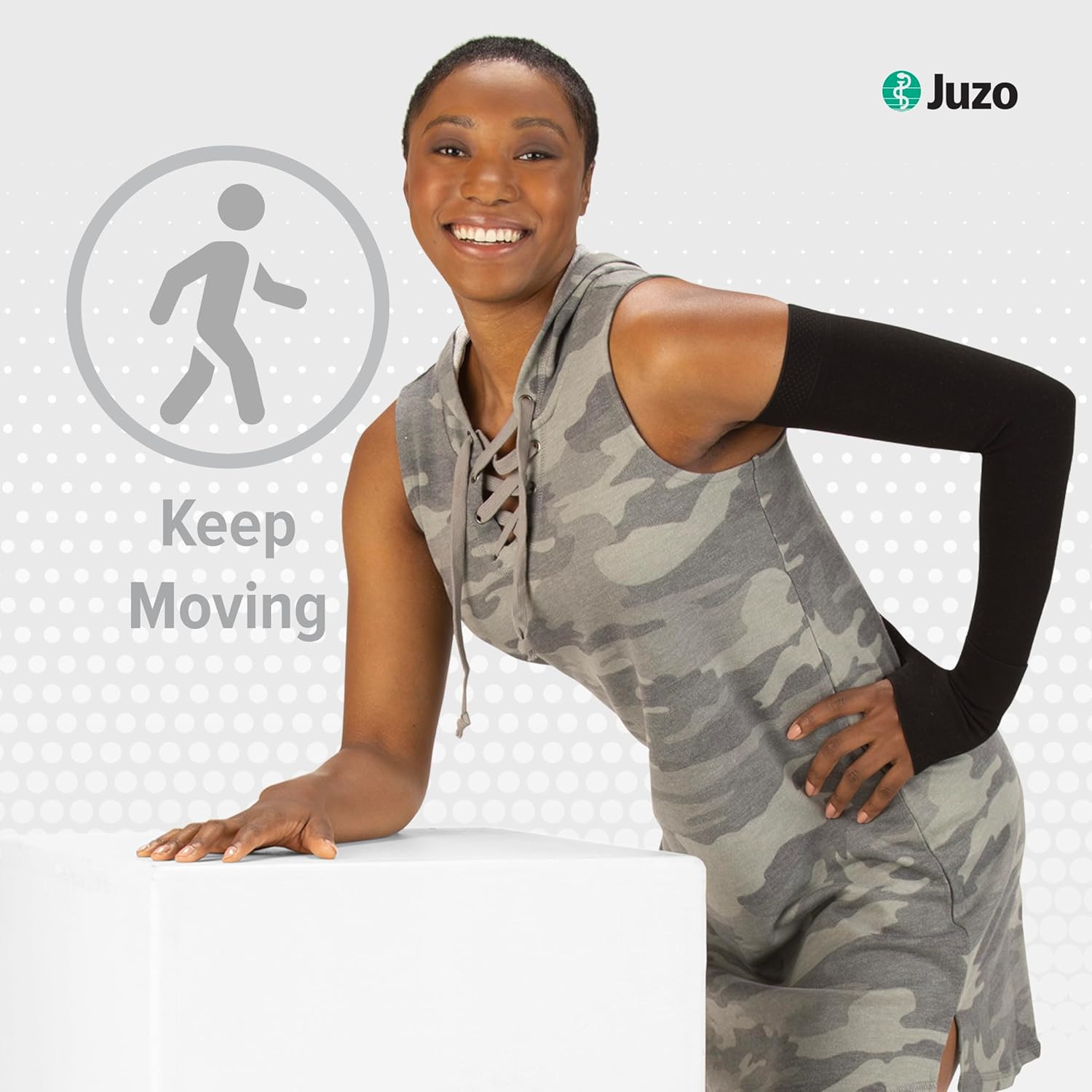 Juzo Dynamic Varin 3512 30-40mmhg MAX Armsleeve with Silicone Top Band for Women