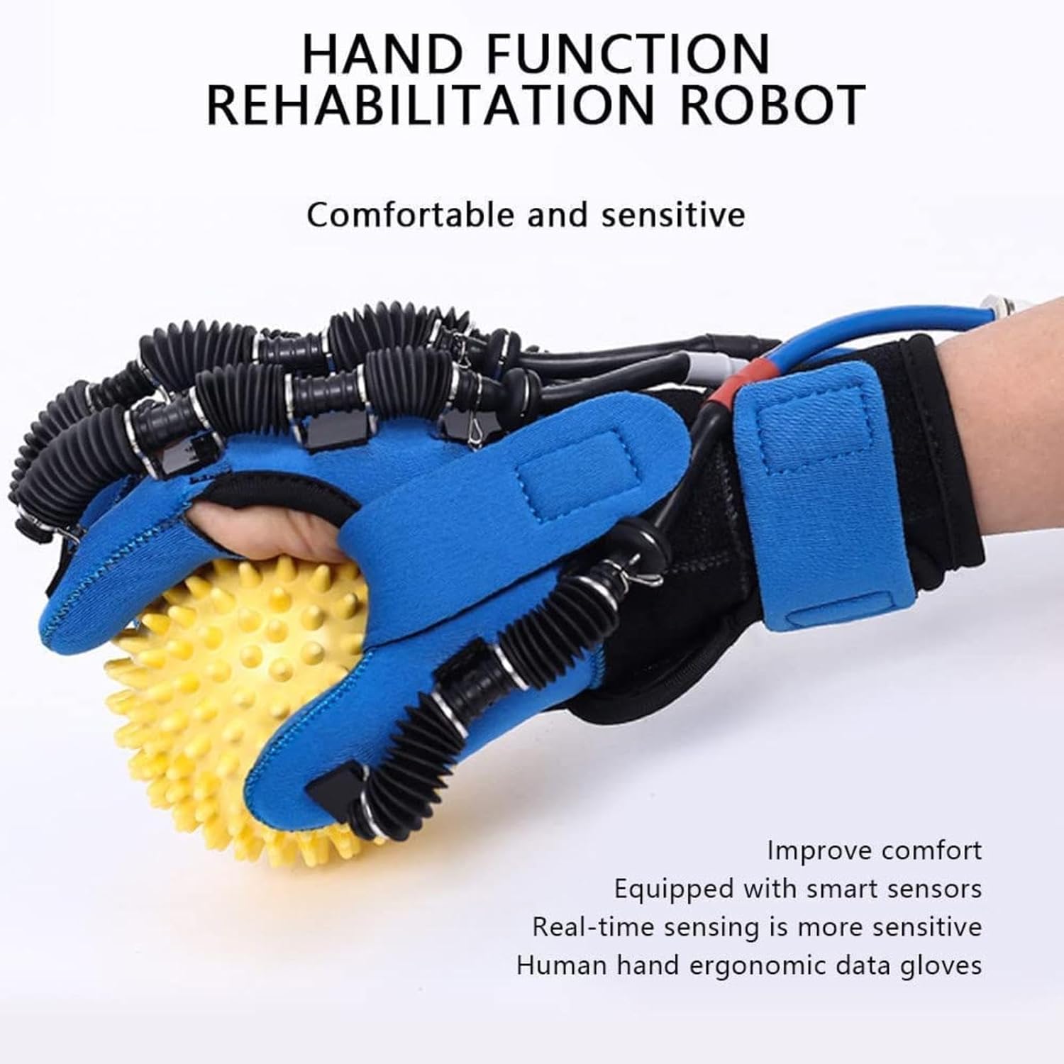 Rehabilitation Robot Gloves Long-Term Relief Finger Cramps for Stroke Hemiplegia Hand Function Recovery Relief Finger Cramps,Left-XL