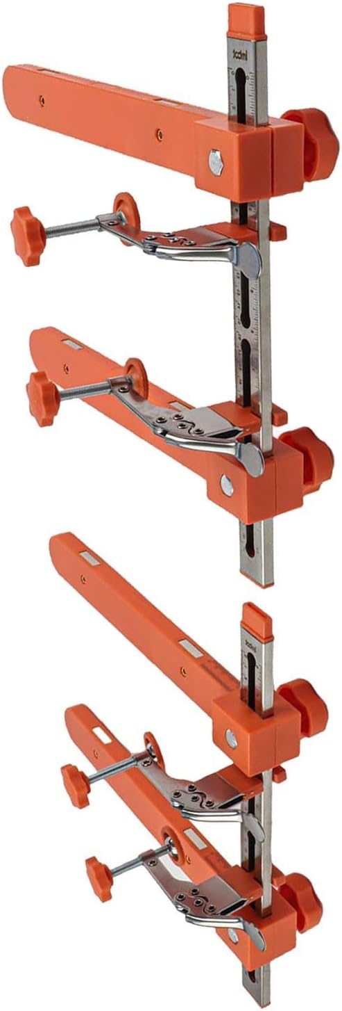 Drawer Slide Clamp, Drawer Slide Jig with Magnetic Support Arm and Dual-Scale Markings for Precise Cabinet Installation, Stainless Steel Adjustable Jig Tool for DIY and Professionals(2 piece set)