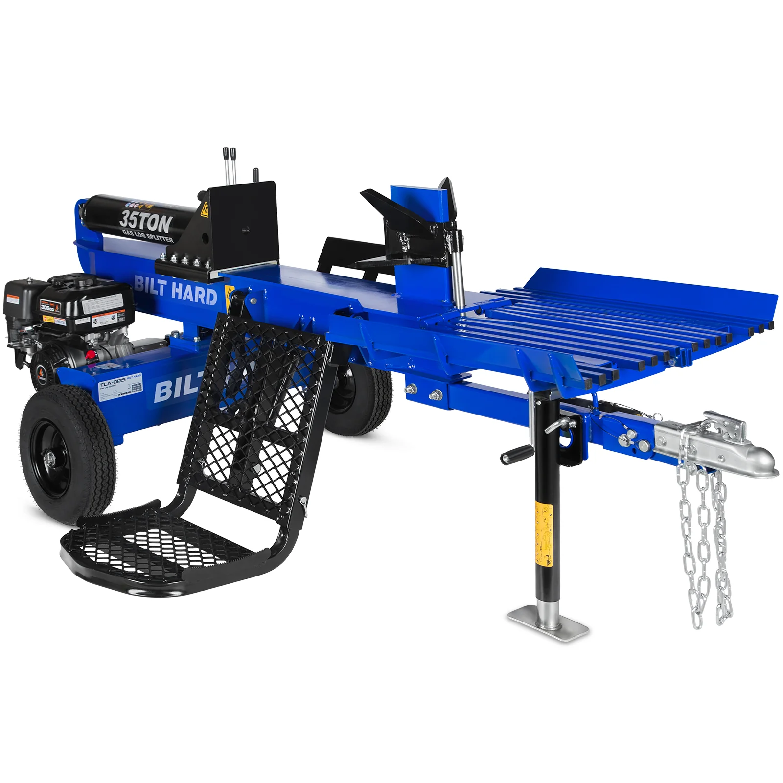 LOG-X 35-Ton Full Beam Gas Log Splitter with Hydraulic Log Lift,10 HP 306cc 4-Stroke Engine, 2 to 6-Way Wedges