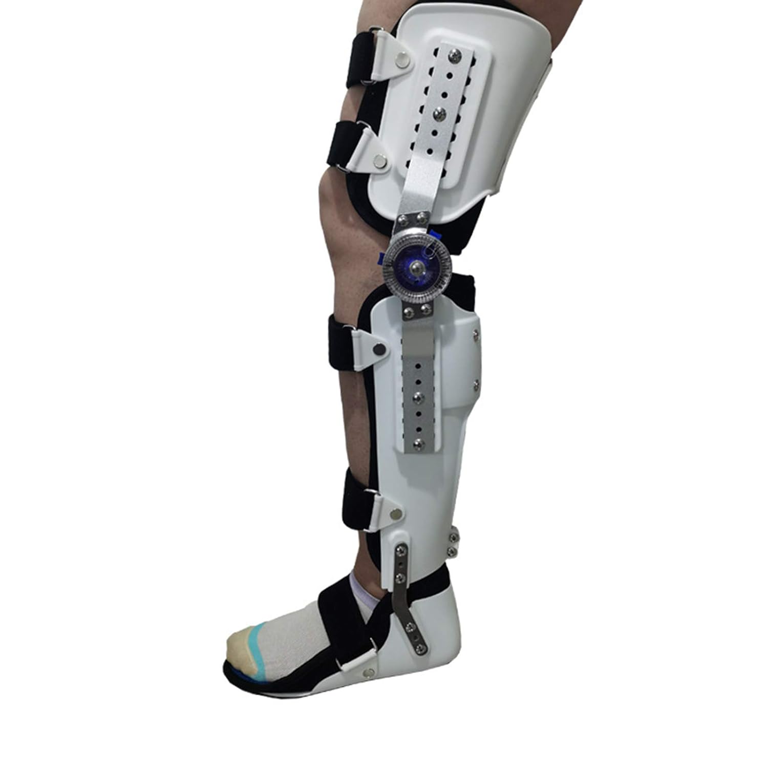 Hinged Knee Brace Adjustable Post Op Knee Support Orthosis Immobilizer Protector, for Fixing Knee and Leg Orthotics Support Open Support Stabilizer,Left (B Left