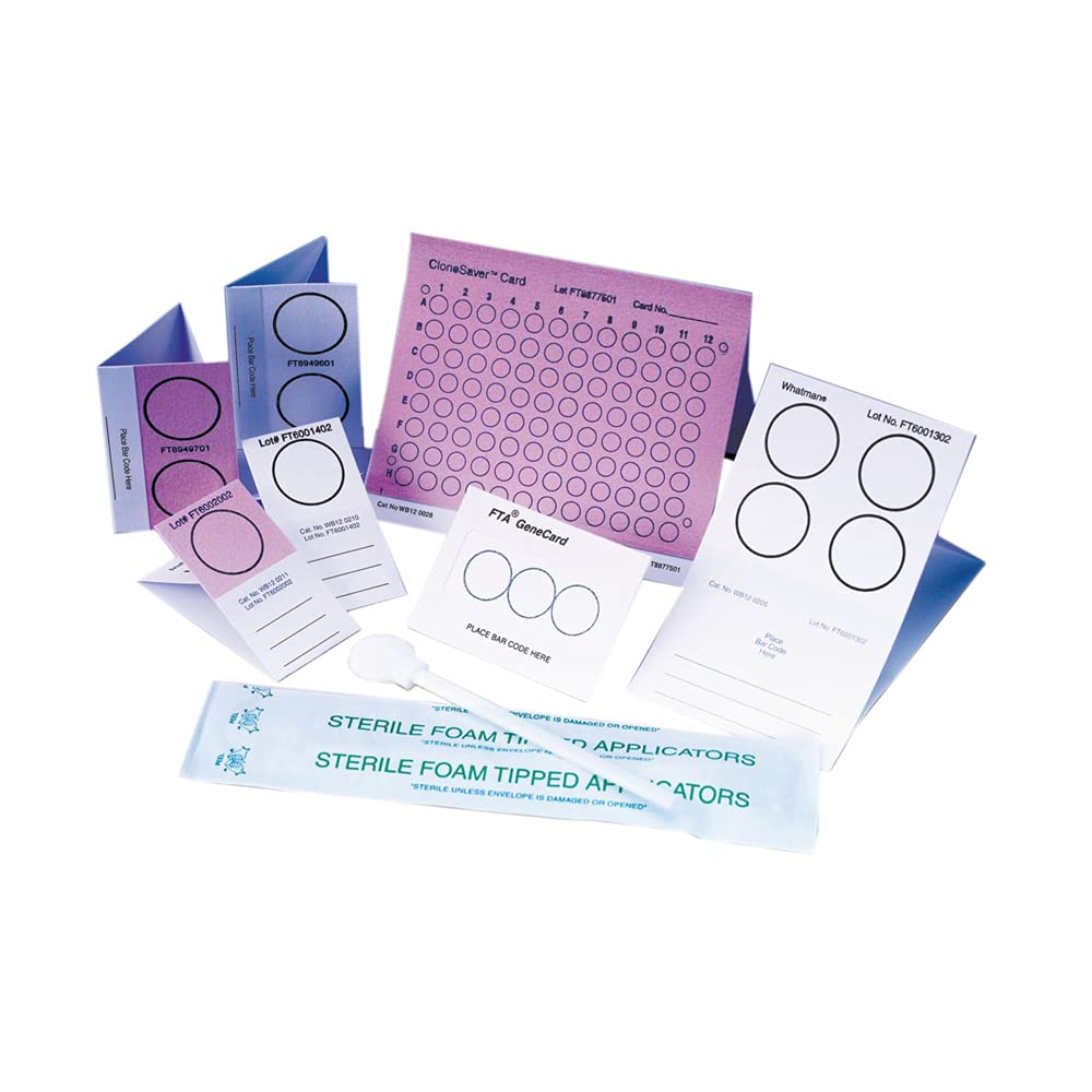 GE Bio-Sciences WB120206 Indicating FTA Classic Card, 125 µl Sample Area, 500 µl Total Volume, 4 Sample Areas, Pack of 100