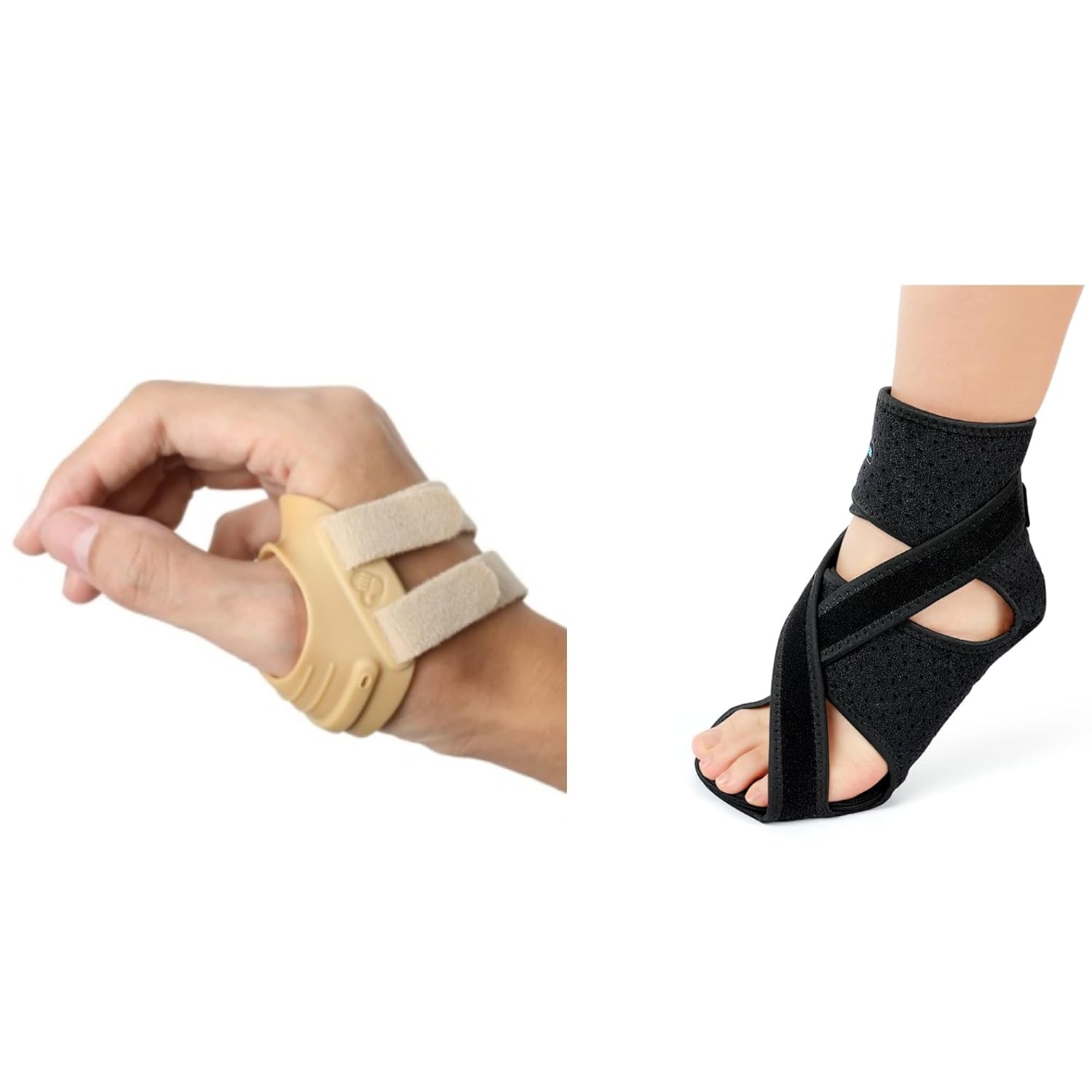 AKSO MEDICOS CMC Thumb Brace Bundle With AFO Foot Drop Brace, Adjustable