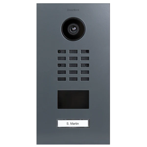 DoorBird D2101V IP Video Door Station, 1 Call Button in Iron Grey, RAL 7011