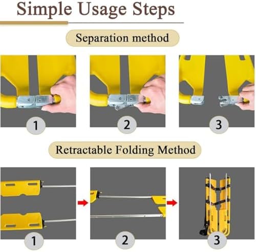 Foldable Aluminum Stretcher, 350lbs Capacity, 63