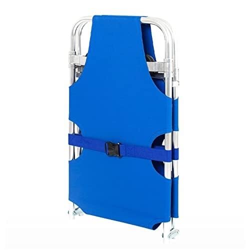 Portable Folding Emergency Stretcher, Multi-Purpose Rescue Stretcher for Home, Hospital, Outdoor & Swimming Pool Use - Blue