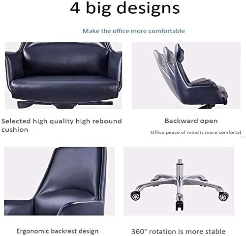 Executive Swivel Adjustable Swivel Office Desk Chair with Armrests Lumbar Support Desk Ergonomic Chair Chair Modern Minimalist Study Chair Leisure Office Chair Designer Chair Leather (Brown Low back)