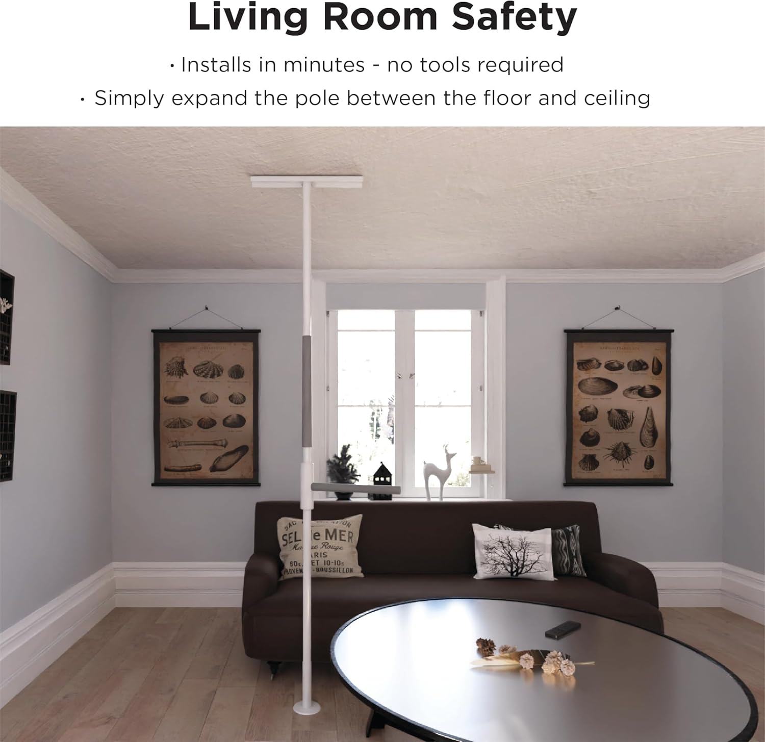 HEALTHCRAFT SuperBar, (8-Feet) Transfer Pole with Pivoting Grab Bar (16