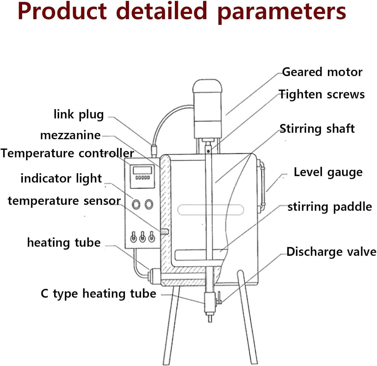 15L Heating Mixing Filling Machine, Stainless Steel Electric Paste Liquid Filling Machine, 90-150° Heating Temperature, 8mm Filling Diameter, for Lipstick, Shoe Polish