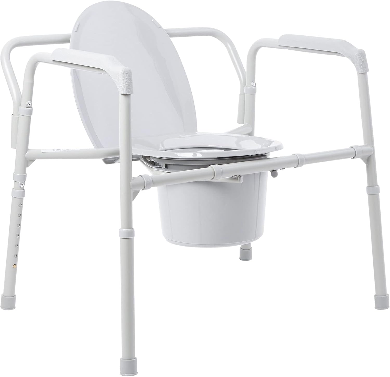 McKesson Heavy-Duty Folding Bariatric Commode Chair with 12 qt Bucket, 650 lbs Weight Capacity, 13 3/4 in Seat Width, 1 Count