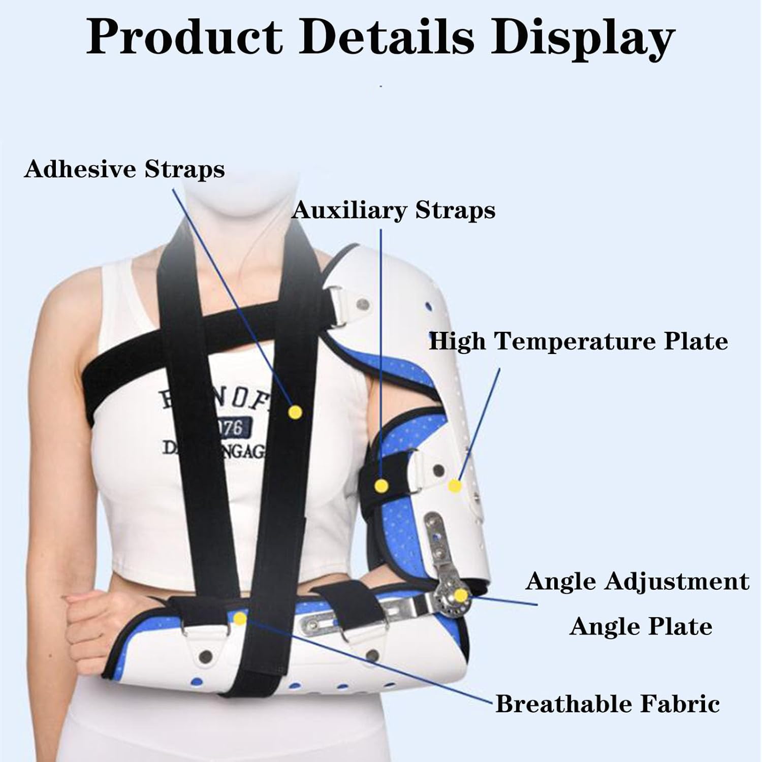 Elbow Immobilizer Brace Removable Long Arm Cast Soft Forearm Orthosis Splint Stabilizer Brace for Fix Elbow Prevent Excessive Bending at Night,B Left-B Right