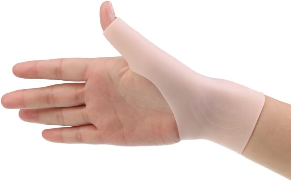 1 pc Breathable Silicone Wrist Thumb Support Braces Soft Lightweight Splint(L)