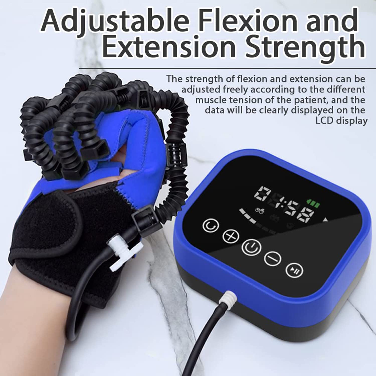 Rehabilitation Robot Gloves, Stroke Hemiplegia Finger Rehabilitation Trainer, for Hand Function Recovery, Hand Splint Assistive Gloves Finger Straightening Brace Guard, Ligh (Lefthand XL)
