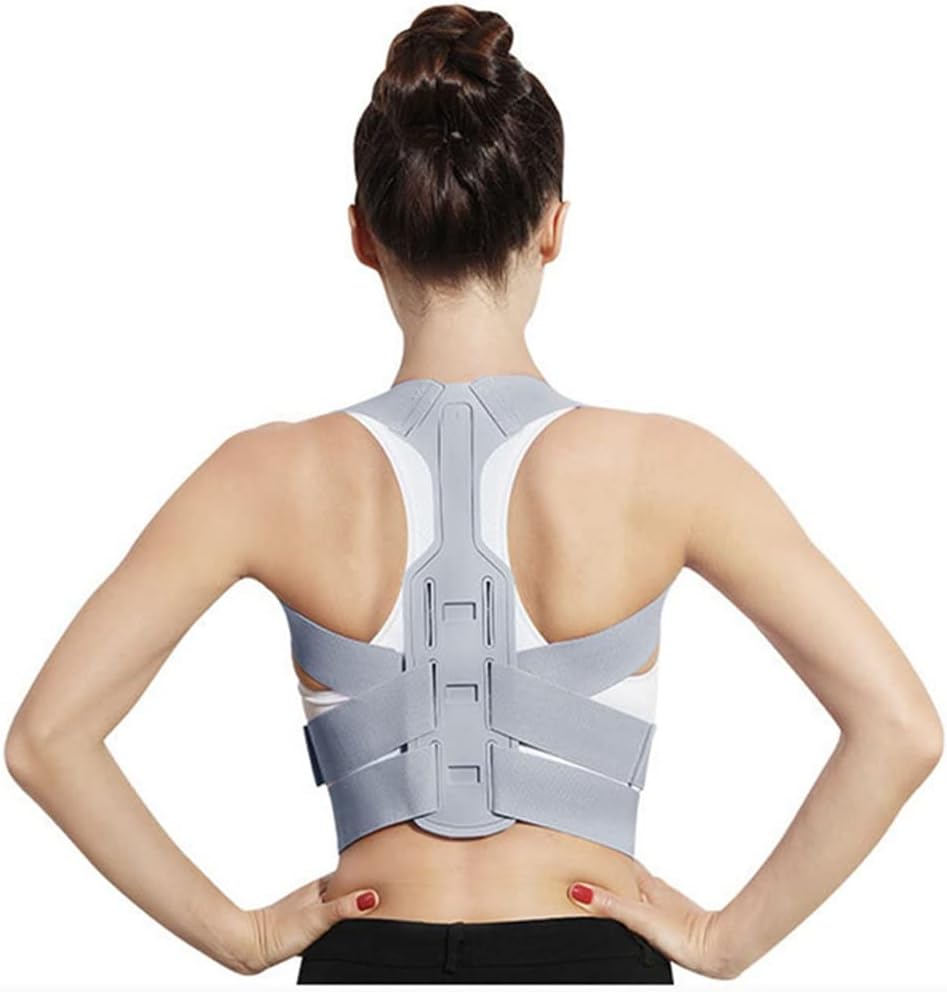 Brace Support Belt Adjustable Back Posture Corrector Clavicle Spine Back Shoulder Lumbar Posture Correction Corset for Posture(Gray2,Small)