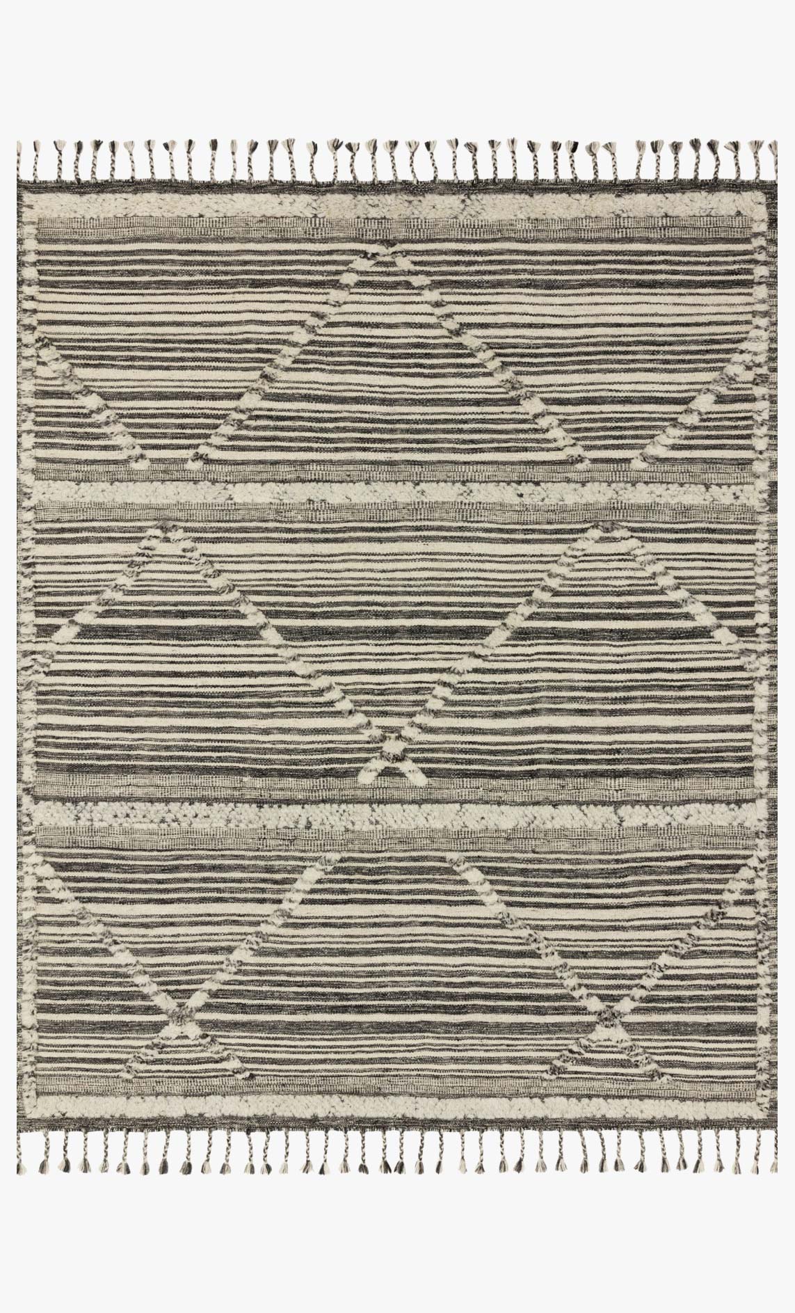 Loloi Iman Collection - Contemporary Hand Knotted Rug in Ivory & Charcoal (IMA-01)