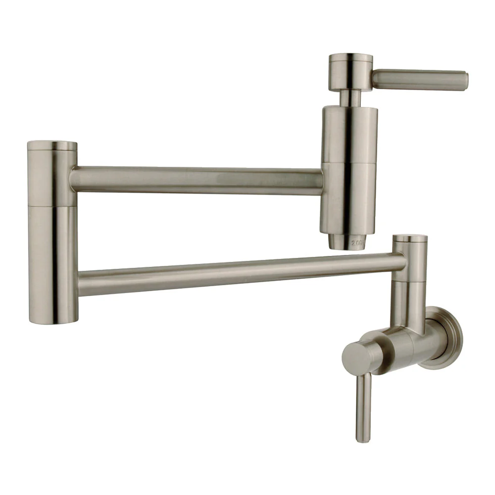 Kingston Brass Concord Wall Mount Pot Filler Faucet, Brushed Nickel (KS8108DL)