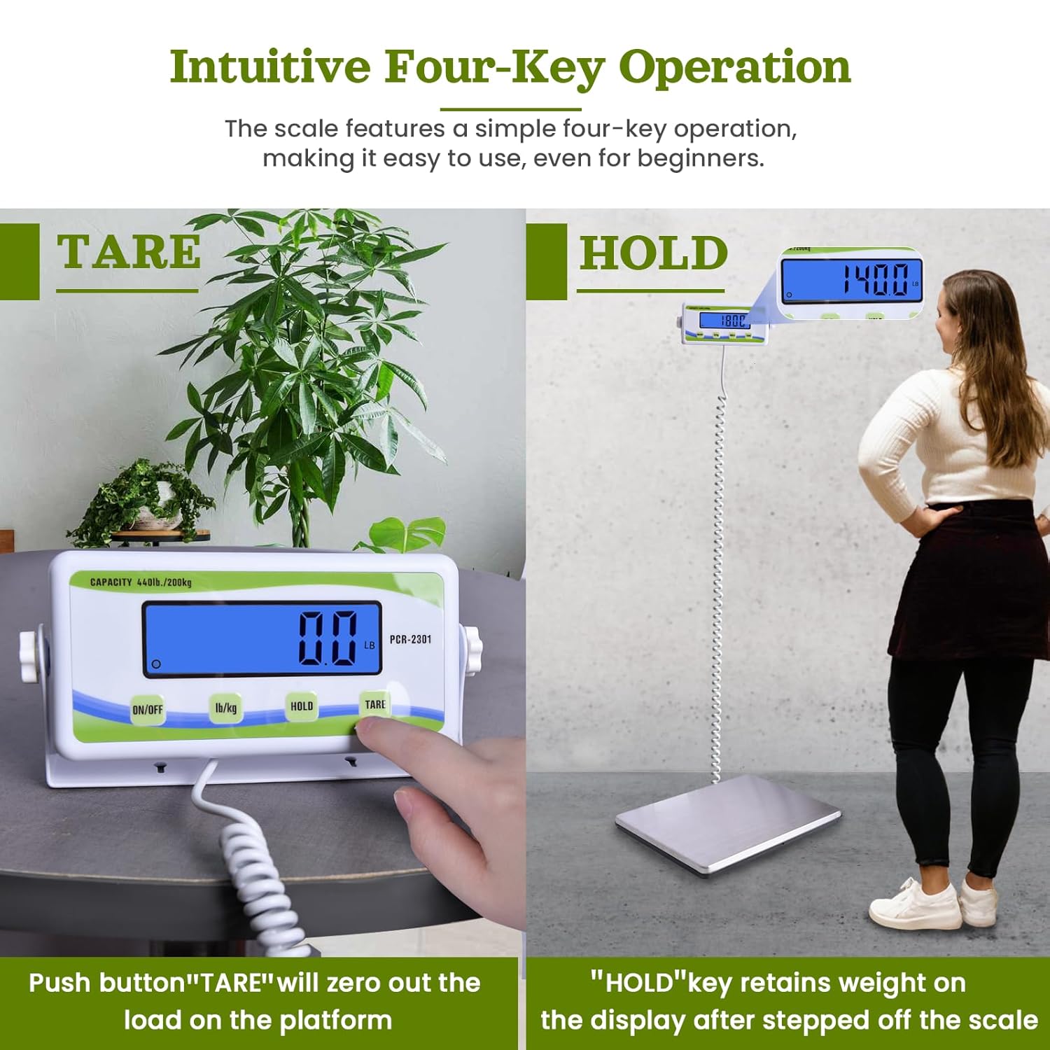 Extra Wide Medical Physician Scale - 440 lb/200 kg Capacity, High Accuracy Digital Display, Heavy Duty Portable Body Weight Scale for Home, Office, Hospital, Gym & Bariatric Use