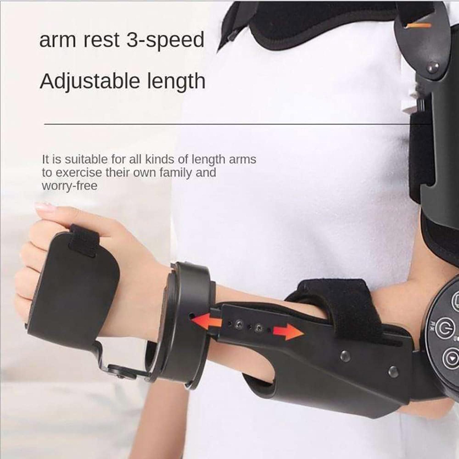 Adjustable Articulated Elbow Brace Post-Operative Full Length Electric Arm Reinforcement Brace for Men and Women (Left)