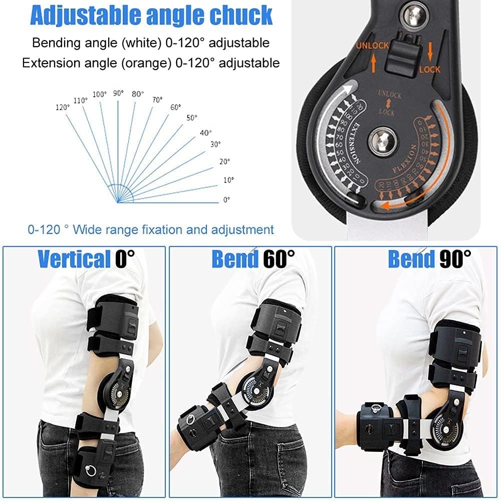 Fixed Elbow Brace Adjustable Elbow Joint Fixed Brace, Elbow Joint Training Arm Fixed Brace, for Tearing,Dislocation,Rehabilitation (Size : Left Hand)