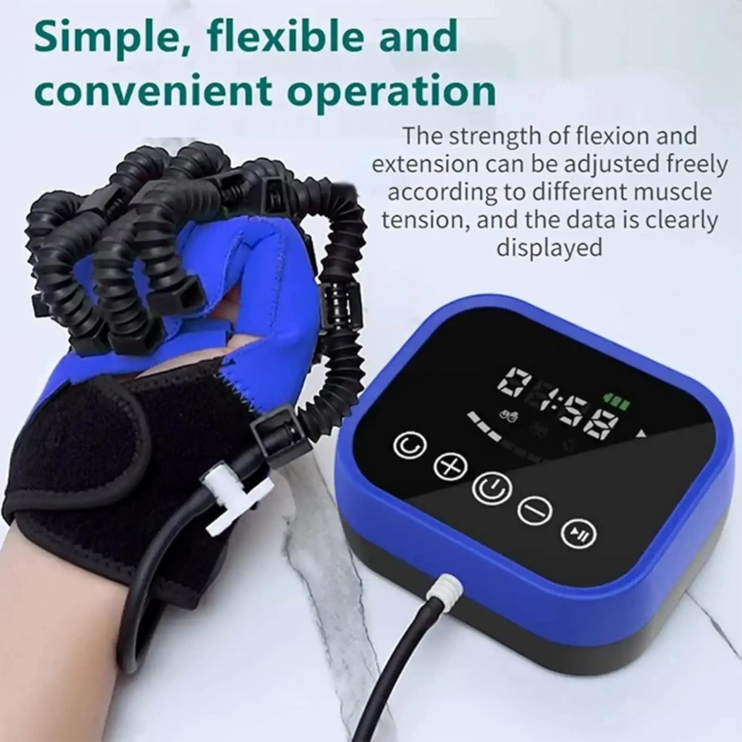 Hand Rehabilitation Robot Gloves, Self-Training Finger Rehabilitation Device Functional Hand Splint, Stroke Recovery Equipment for Hand(Size:S Code,Color:Left Hand)